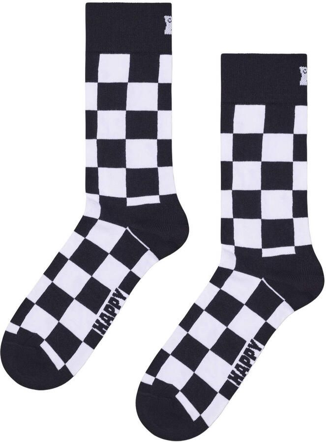 Happy Socks sokken Checkerboard zwart