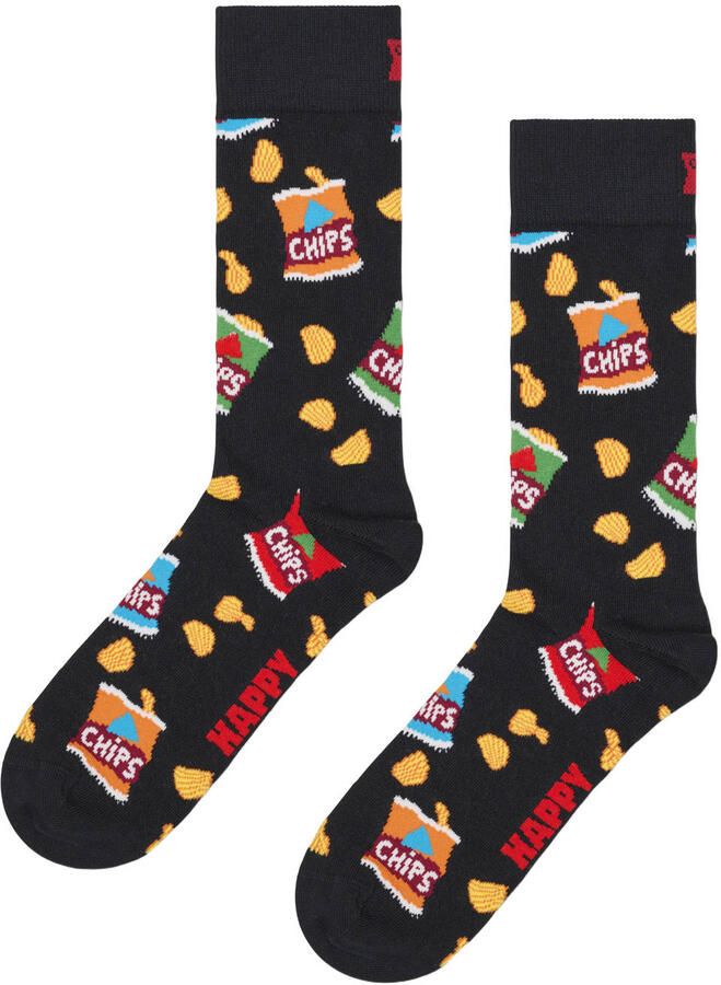 Happy Socks sokken Chips Bag zwart