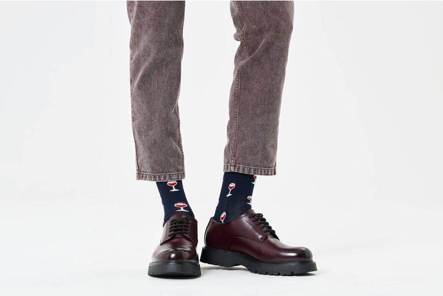 Happy Socks sokken Glass Of Wine donkerblauw