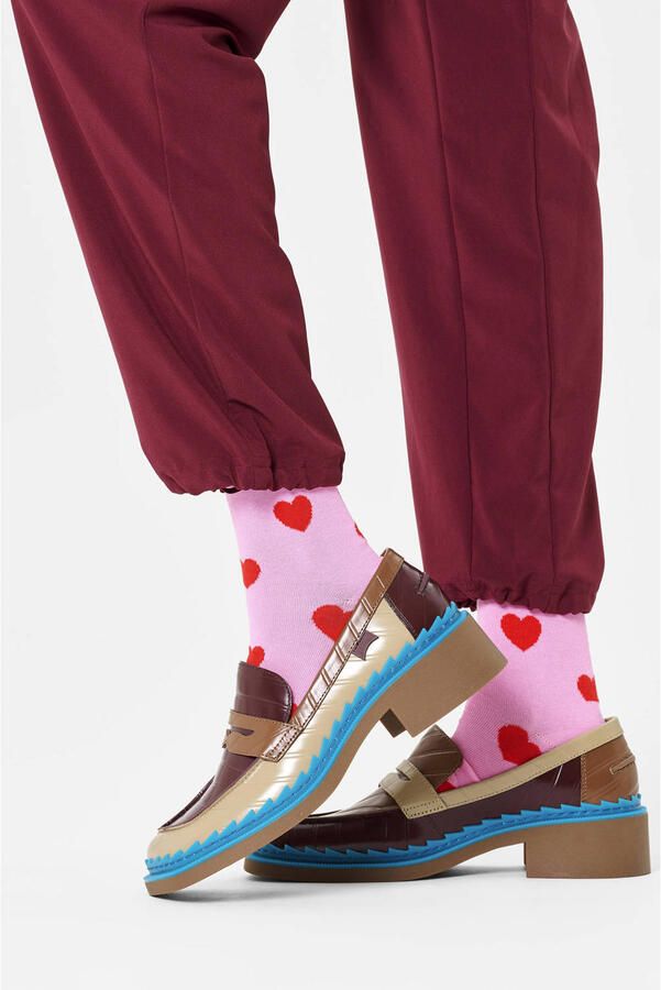 Happy Socks sokken Heart roze - Foto 3