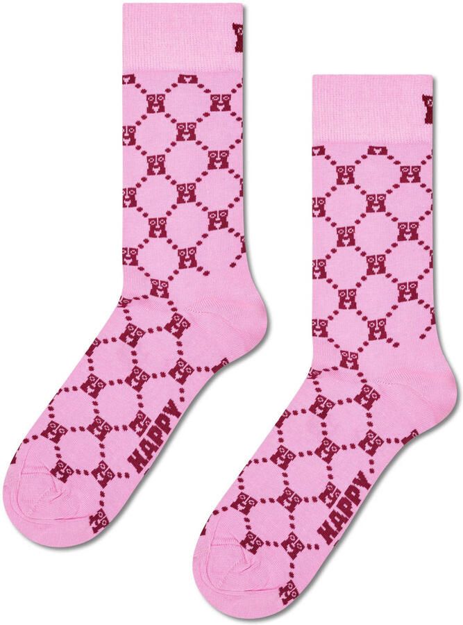 Happy Socks sokken Monogram roze