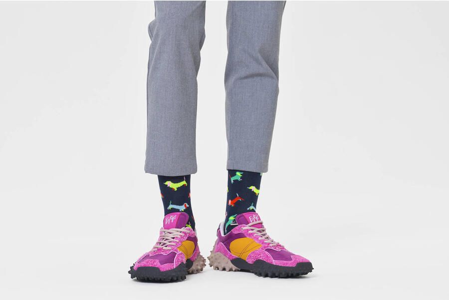 Happy Socks Sokken met motiefstitching model 'Puppy Love'