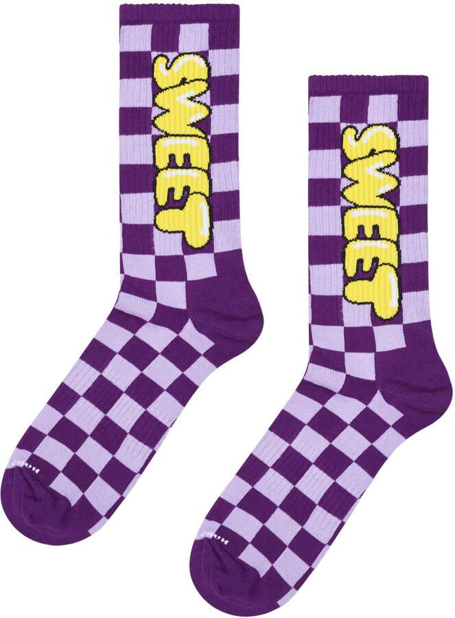 Happy Socks sokken Sweet Check paars
