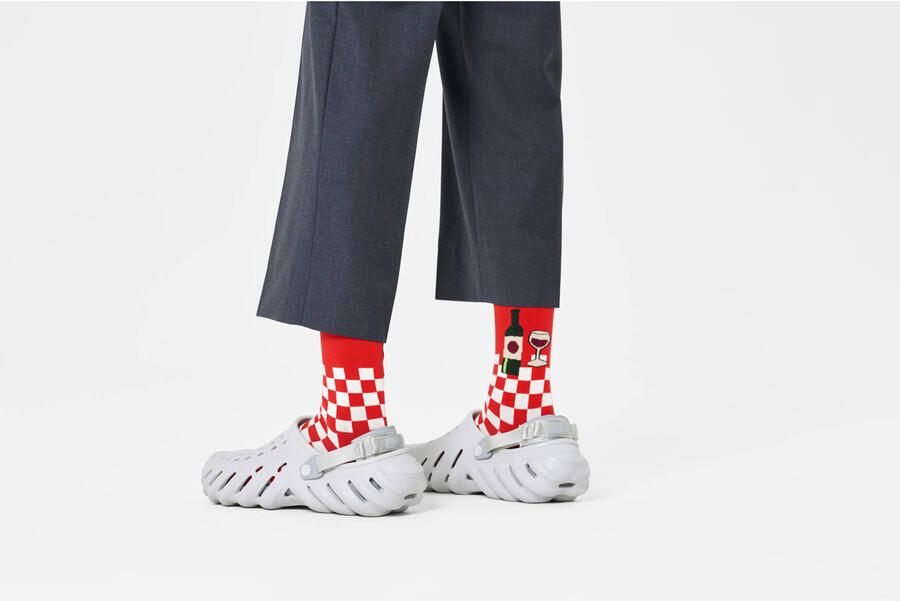 Happy Socks Sokken met labelstitching model 'Wine And Dine'