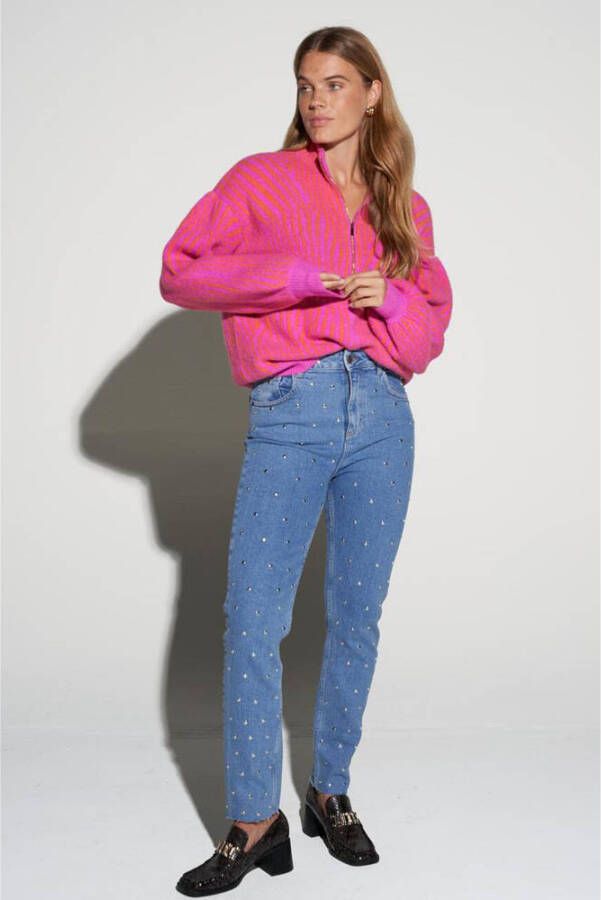 HARPER & YVE gestreepte trui Yade roze oranje - Foto 2