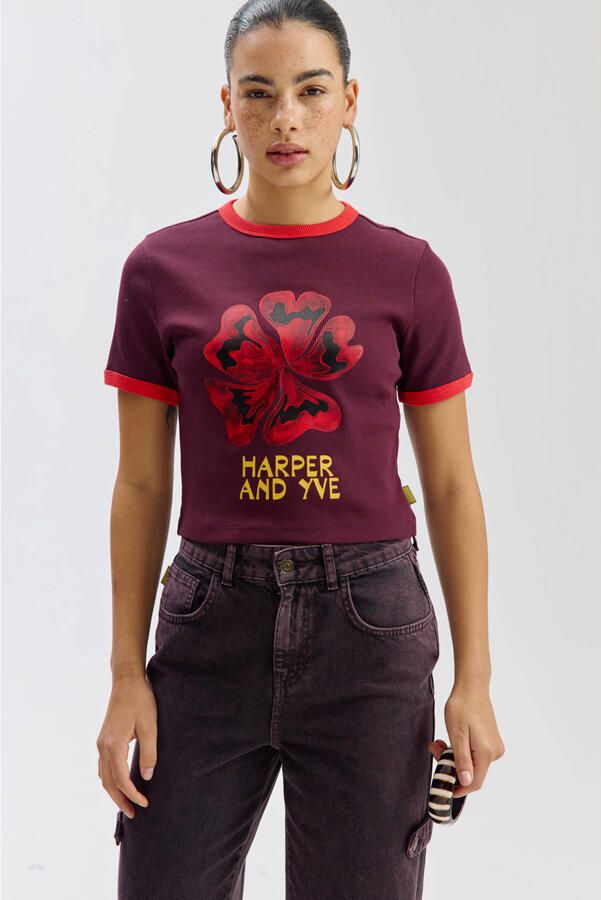 HARPER & YVE BELLA-PA wide leg jeans aubergine