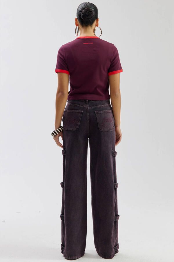 HARPER & YVE BELLA-PA wide leg jeans aubergine - Foto 3