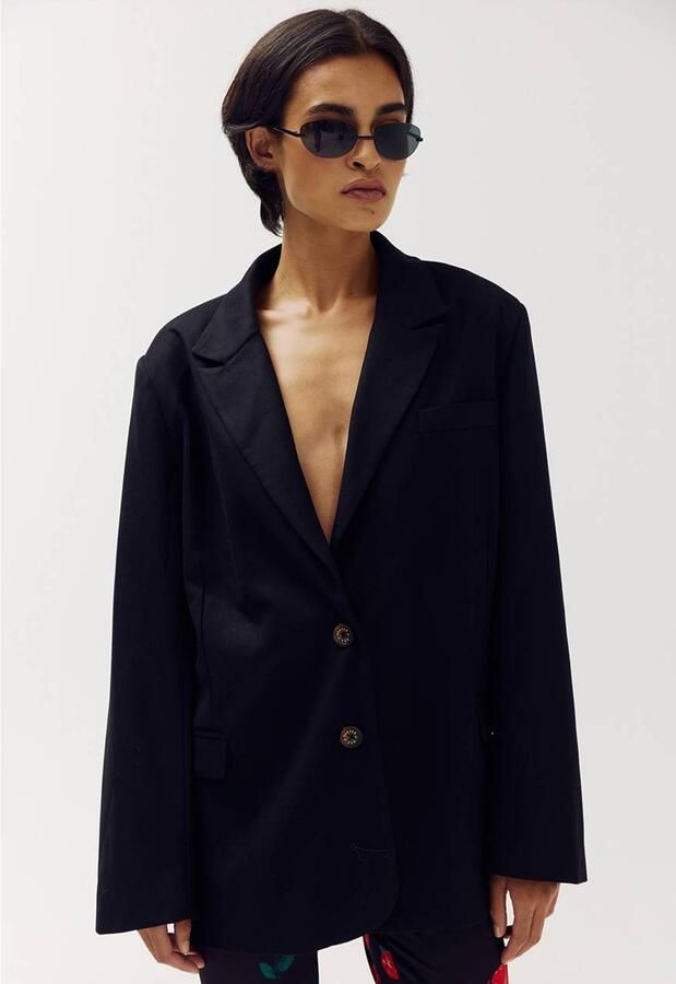 HARPER & YVE blazer met open rug zwart