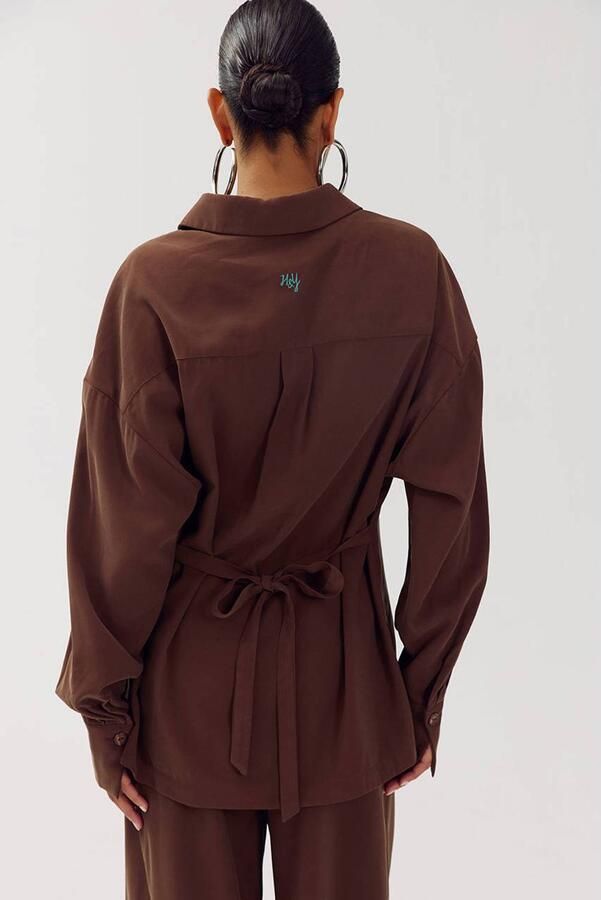 HARPER & YVE blouse met ceintuur bruin - Foto 2