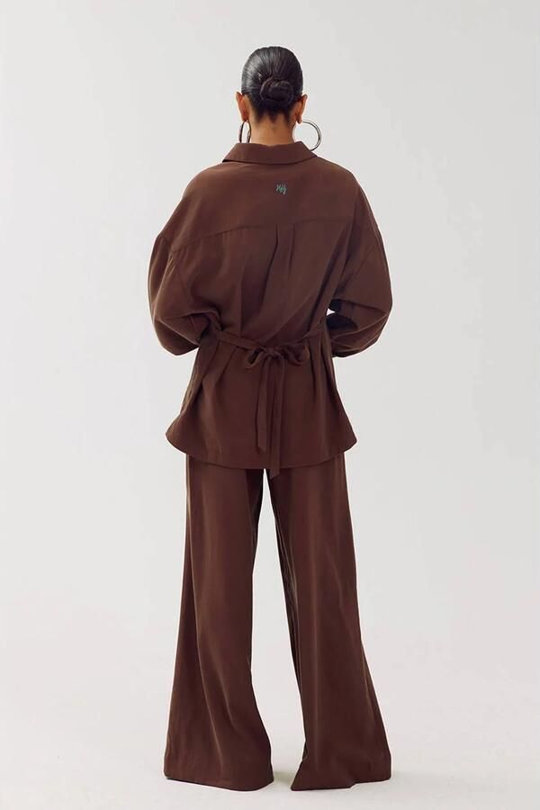 HARPER & YVE blouse met ceintuur bruin - Foto 3