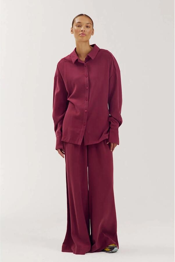 HARPER & YVE blouse met ceintuur wijn rood - Foto 2