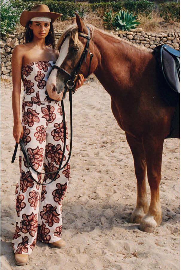 HARPER & YVE denim gebloemde strapless top ecru - Foto 2