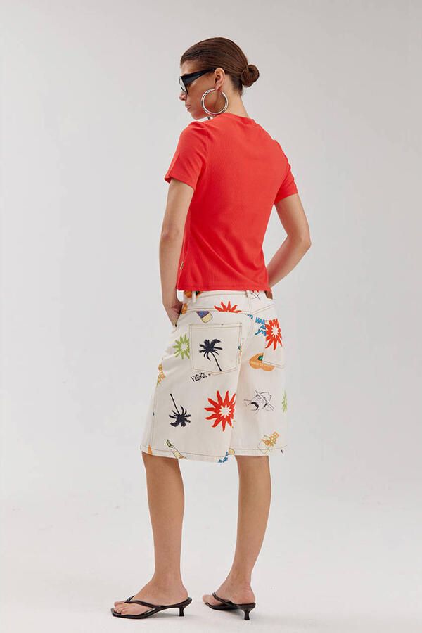HARPER & YVE denim regular waist bermuda short ecru - Foto 3