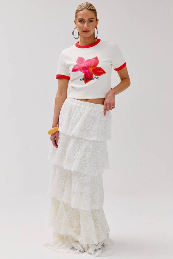 HARPER & YVE gebloemd T-shirt ecru - Foto 3