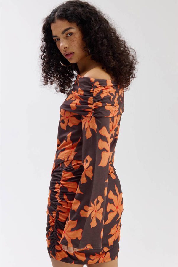 HARPER & YVE gebloemde asymmetrische top bruin - Foto 2