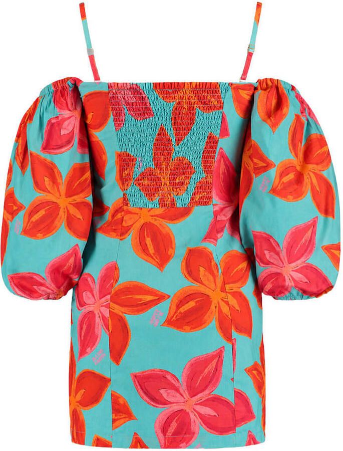 HARPER & YVE gebloemde off shoulder jurk blauw - Foto 2