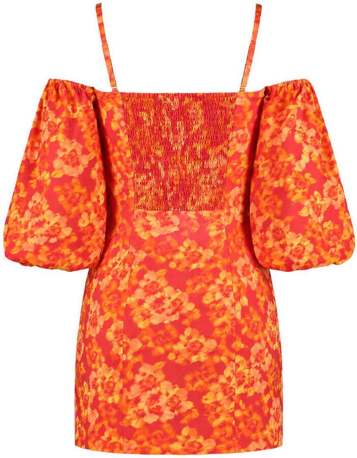 HARPER & YVE gebloemde off shoulder jurk rood - Foto 2