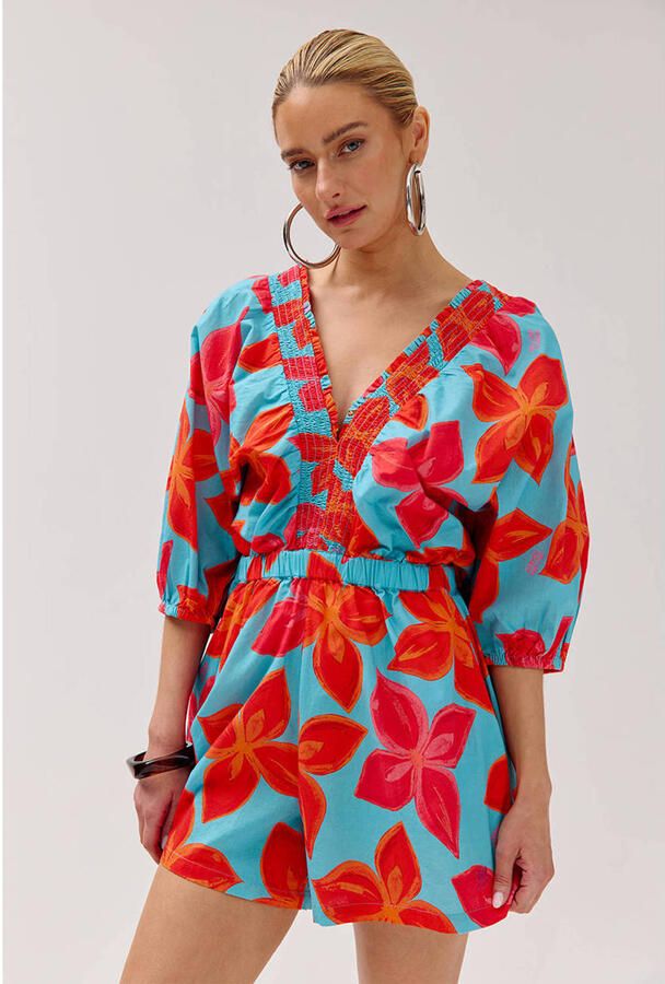 HARPER & YVE gebloemde playsuit blauw