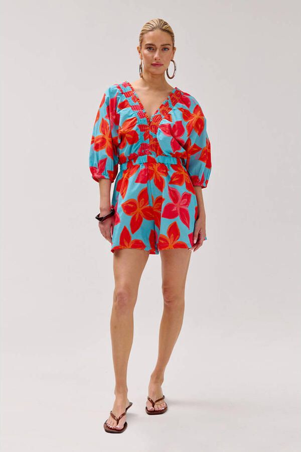HARPER & YVE gebloemde playsuit blauw - Foto 2