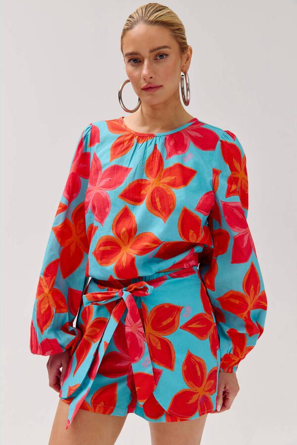 HARPER & YVE gebloemde top blauw