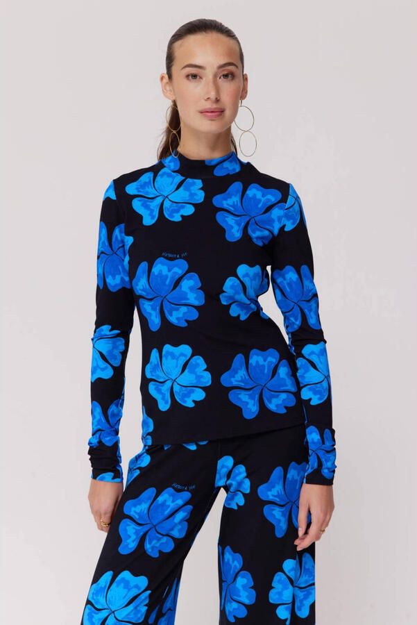 HARPER & YVE gebloemde top zwart