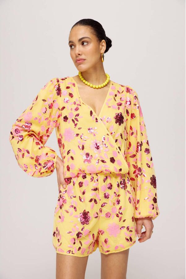 HARPER & YVE geel met pailletten playsuit - Foto 1