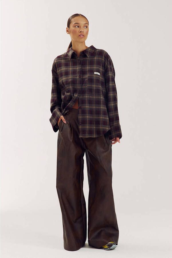 HARPER & YVE geruite blouse aubergine - Foto 2