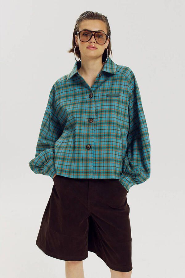 HARPER & YVE geruite blouse blauw
