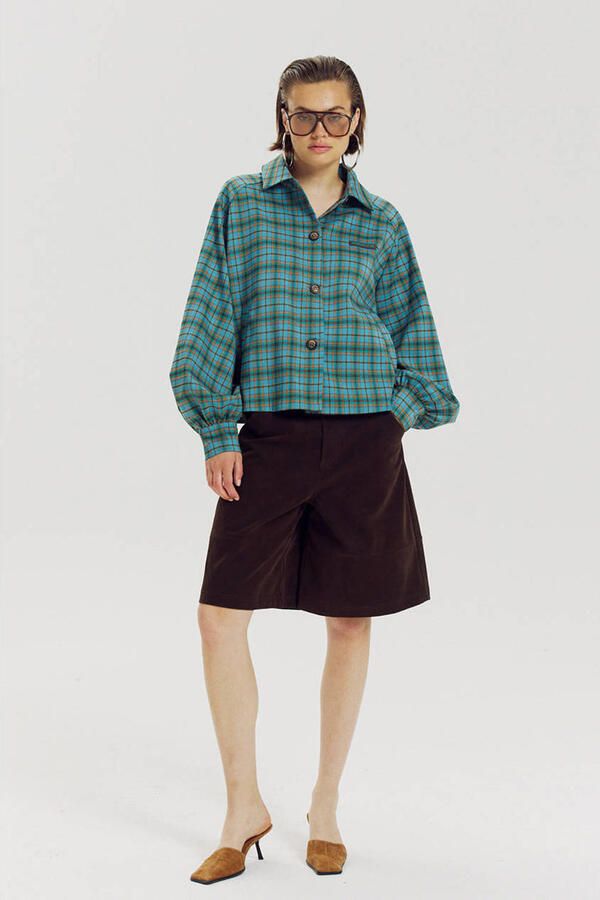 HARPER & YVE geruite blouse blauw - Foto 2