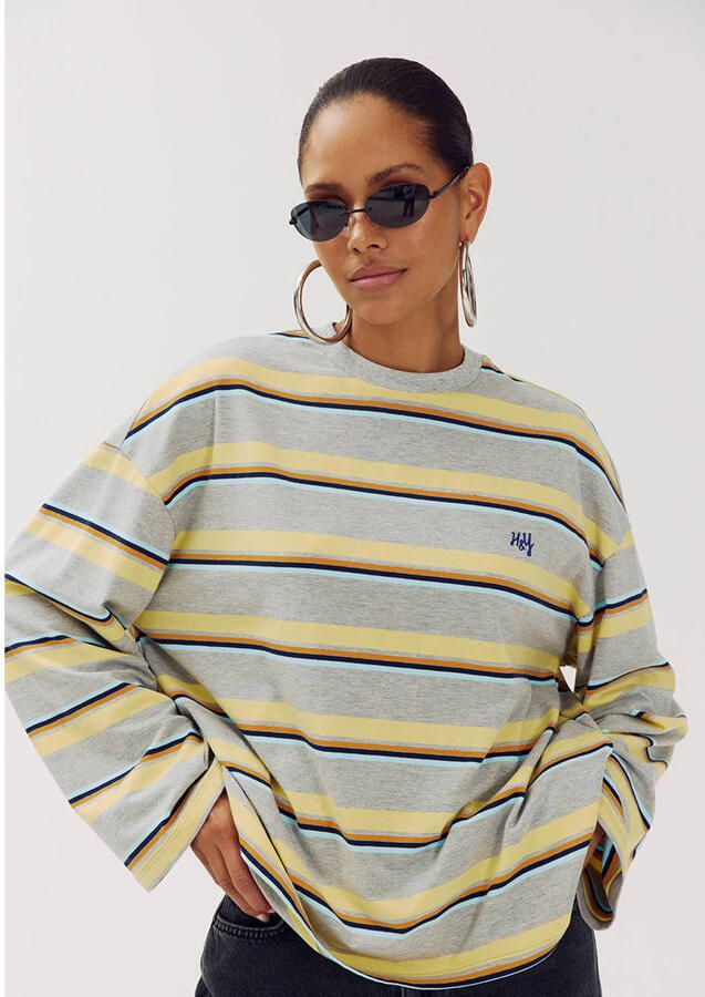 HARPER & YVE gestreept T-shirt grijs