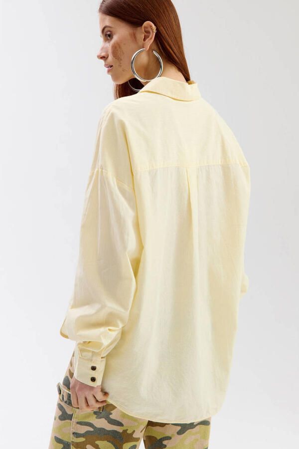 HARPER & YVE gestreepte blouse lichtgeel - Foto 3