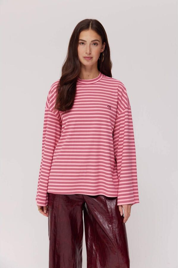 HARPER & YVE gestreepte longsleeve roze