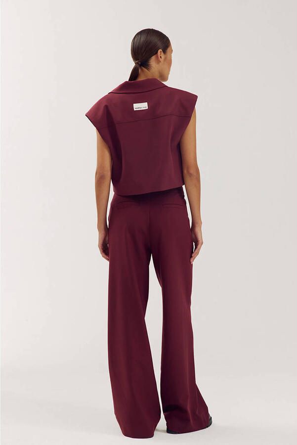 HARPER & YVE gilet met logo wijnrood - Foto 2