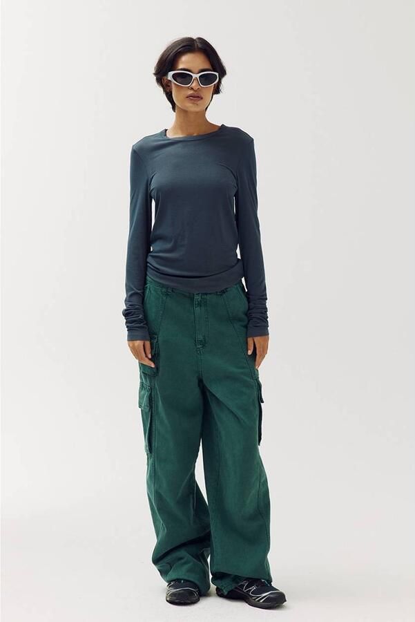 HARPER & YVE high waist cargo jeans donkergroen - Foto 2