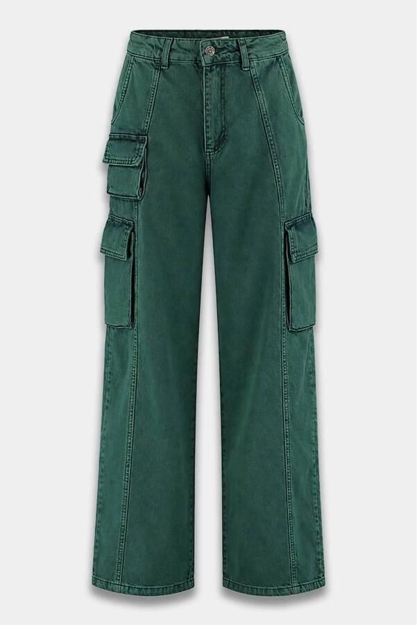 HARPER & YVE high waist cargo jeans donkergroen - Foto 3