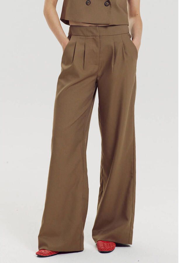 HARPER & YVE high waist wide leg broek kaki - Foto 5