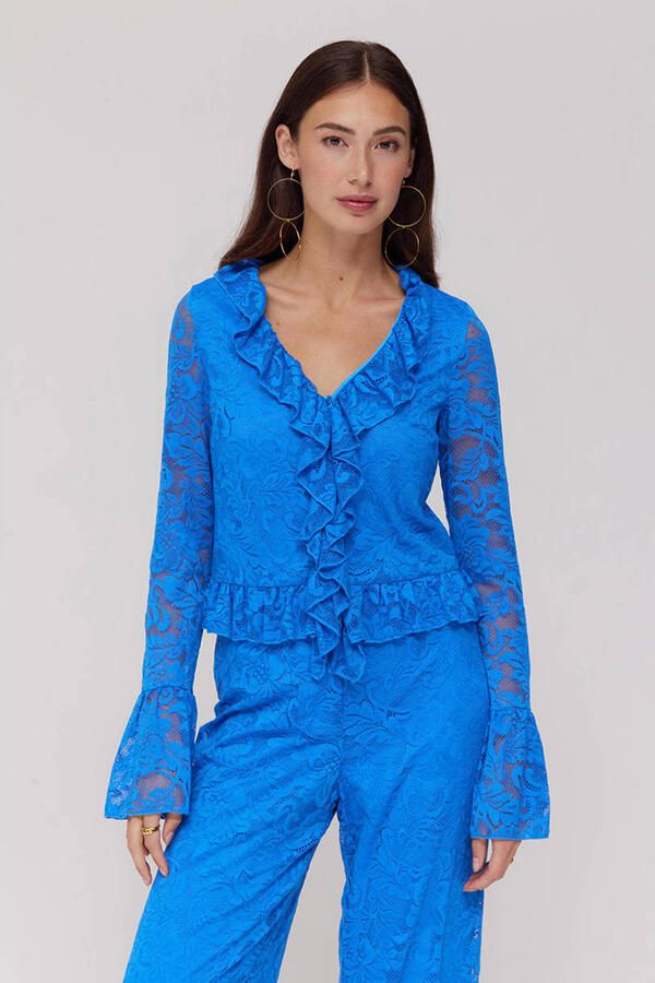 HARPER & YVE kanten top blauw
