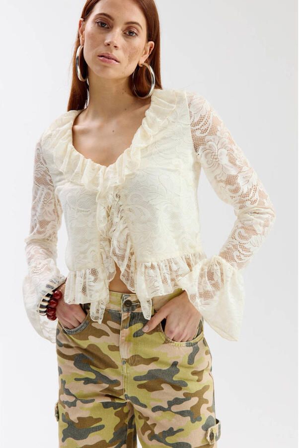 HARPER & YVE kanten top ecru
