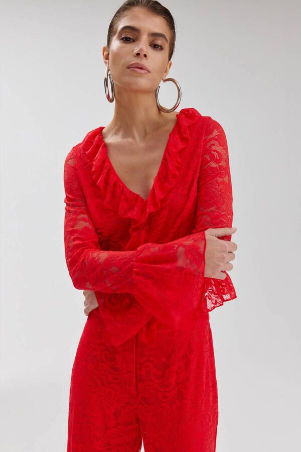 HARPER & YVE kanten top rood
