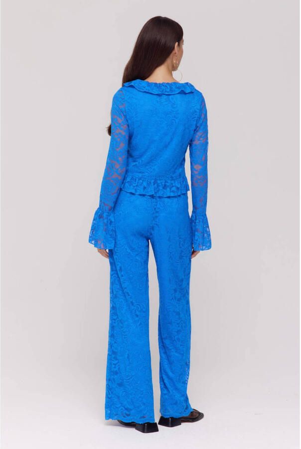 HARPER & YVE kanten wide leg regular waist broek blauw - Foto 2