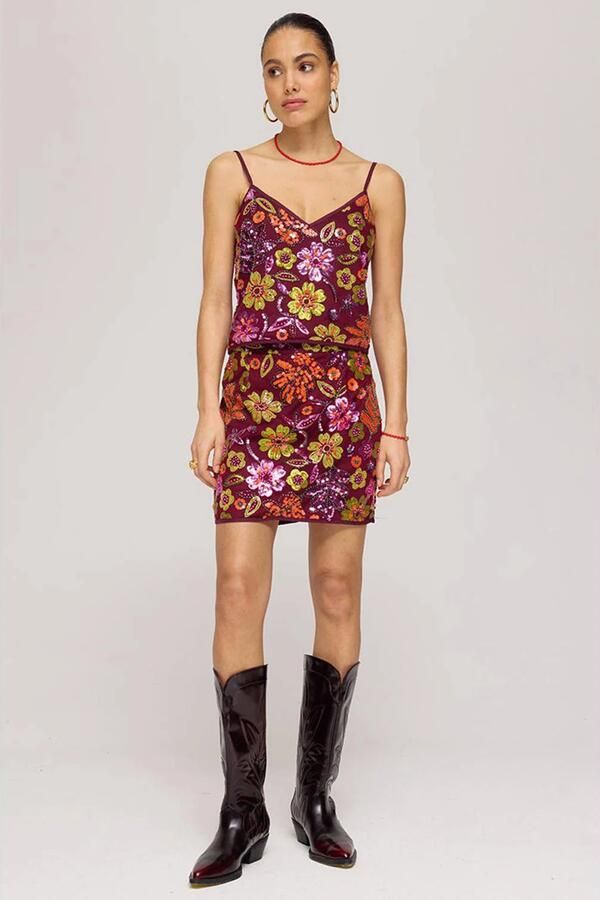 HARPER & YVE korte rok met pailletten paars - Foto 6