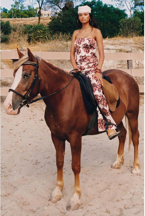 HARPER & YVE MAYRA-PA gebloemde wide leg jeans ecru - Foto 6