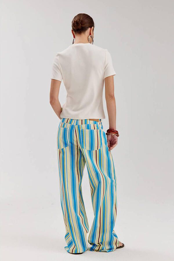 HARPER & YVE MAYRA-PA low waist gestreepte wide leg jeans blauw - Foto 3
