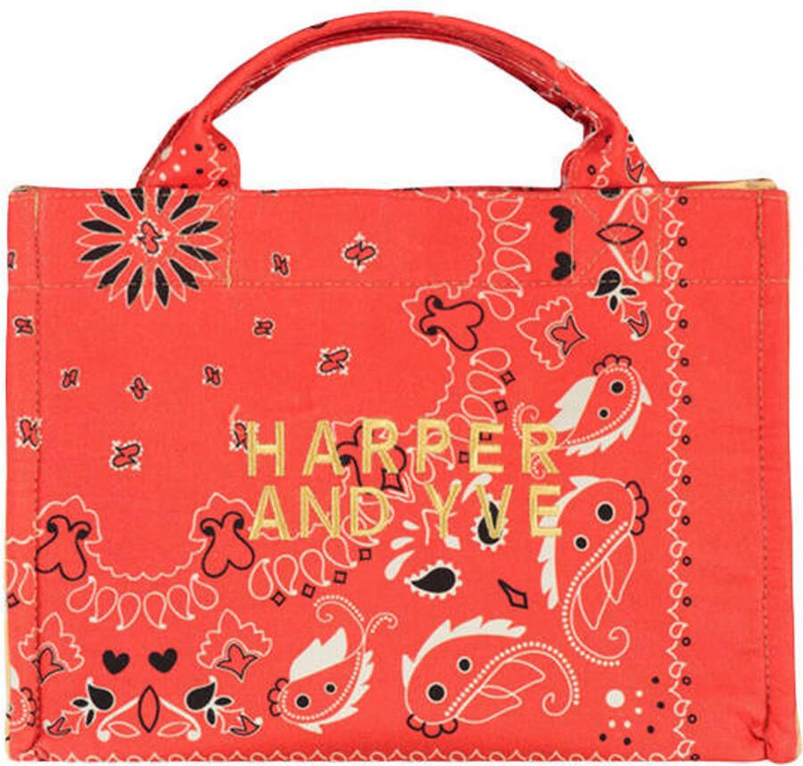 HARPER & YVE mini shopper Rody met paisley print rood