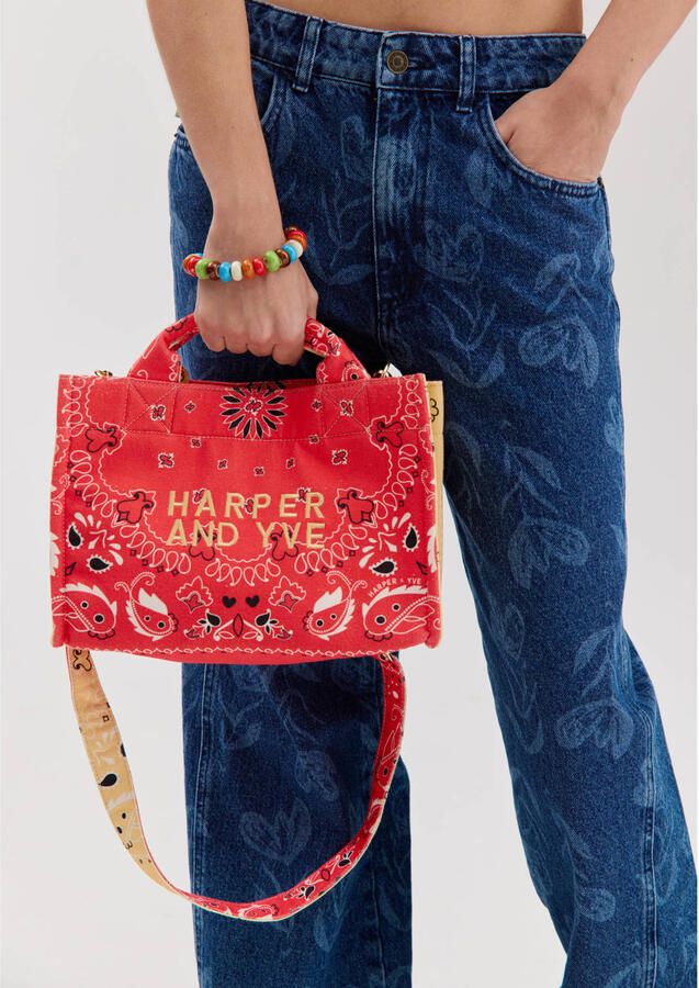 HARPER & YVE mini shopper Rody met paisley print rood - Foto 3