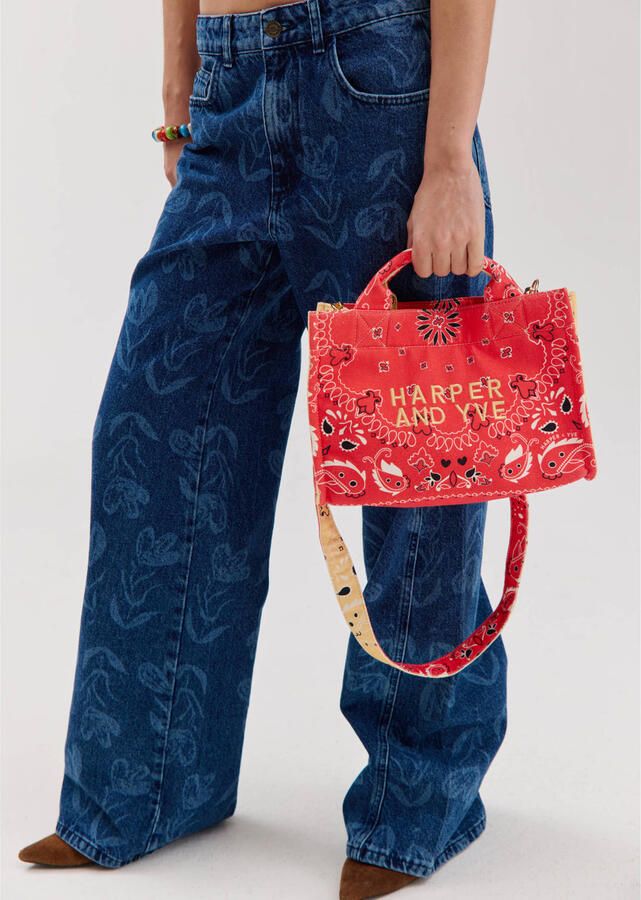 HARPER & YVE mini shopper Rody met paisley print rood - Foto 2