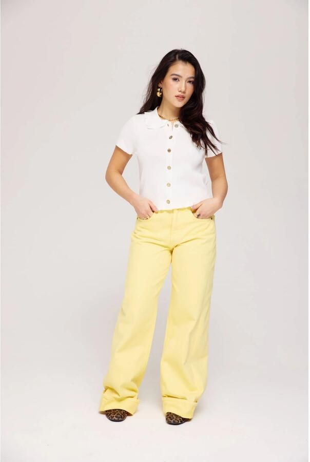 HARPER & YVE regular waist wide leg jeans geel - Foto 2