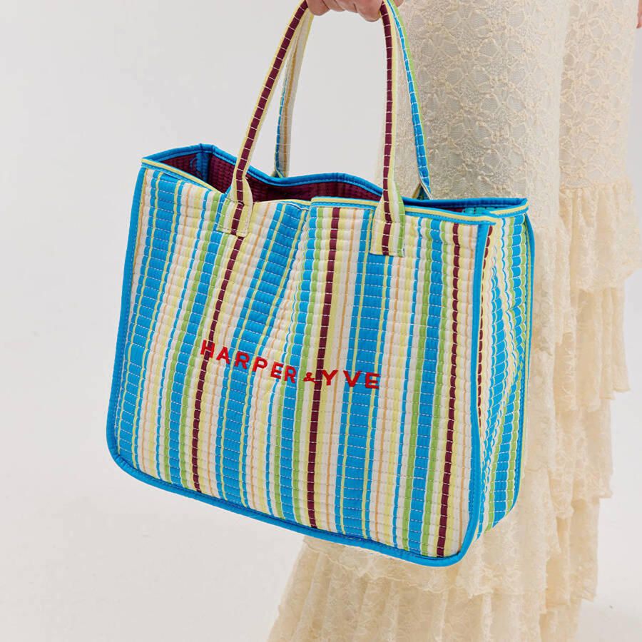 HARPER & YVE reversible shopper Lexie blauw bordeauxrood