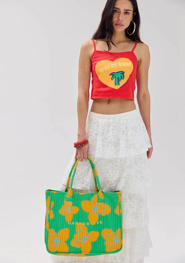 HARPER & YVE reversible shopper Lexie bruin groen - Foto 2