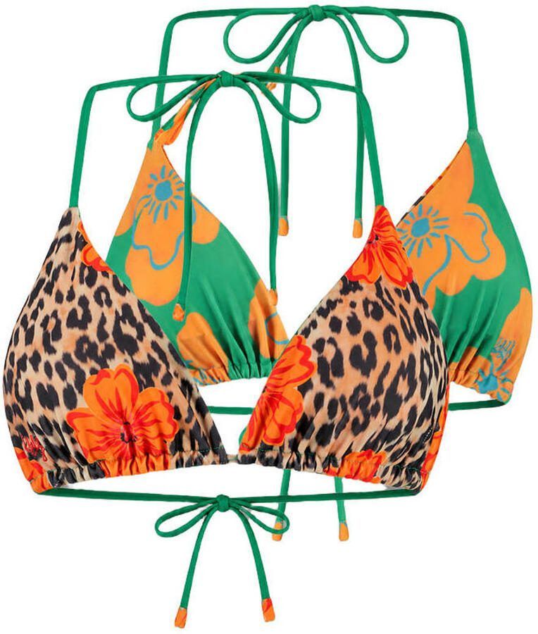 HARPER & YVE reversible voorgevormde triangel bikinitop oranje